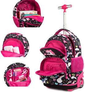 Sacoche <span class=keywords><strong>licorne</strong></span> 3 pièces avec fermeture éclair et <span class=keywords><strong>roulettes</strong></span> Sac <span class=keywords><strong>à</strong></span> dos scolaire <span class=keywords><strong>à</strong></span> <span class=keywords><strong>roulettes</strong></span> Sac <span class=keywords><strong>à</strong></span> dos <span class=keywords><strong>à</strong></span> <span class=keywords><strong>roulettes</strong></span> pour garçons et filles - Product Image 3