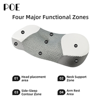 Almohadas de Cama Contour de Espuma Viscoelástica para Dormir de Lado, Boca Arriba o Boca Abajo, Almohada Cervical Ergonómica Ajustable, Suave para Dormir