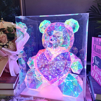 Collier LED en forme de cœur d'ours changeant de couleur haut de gamme à succès pour la Saint-Valentin, nouveau cadeau USB, boîte cadeau, décorations de fête