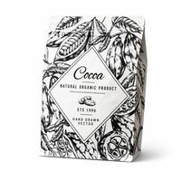 Sachet personnalisé en kraft à fond plat pour poudre de cacao, pochette mate à fermeture éclair avec soufflet latéral, emballage souple de qualité alimentaire OEM