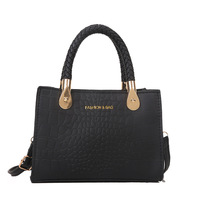 Sac à main mini en cuir PU gaufré crocodile pour femme avec poignée tressée et bandoulière amovible – Vente en gros
