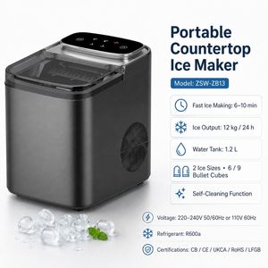 Máquina de Hielo Portátil OEM para Encimera, 12 kg/24 h, Máquina de Hielo en Cubitos, Producción Rápida de Hielo, Autolimpieza, para Hogar, Cocina, Bar - Product Image 2