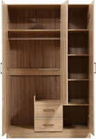 Armoire en bois contemporaine de haute qualité Armoire élégante Sonoma miroir 3 portes avec 2 tiroirs
