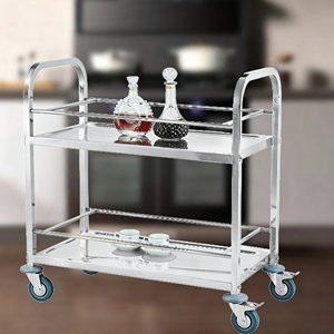 3 Shelf Stainless Steel Food Serving Cart Mobile Rolling <b>Delivery</b> <b>Trolley</b> with Lockable Wheels Commercial Grade for Hotel - Product Image 3