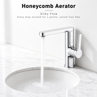 Robinet de lavabo en laiton modèle H-3210, monocommande, à poser sur le comptoir, chromé, classique, en céramique, pour salle de bain