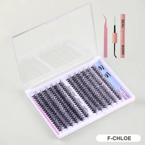 CHOLE 热销 12-16 毫米 F 卷曲睫毛延长件 单根睫毛 手工制作 合成材料 可重复使用 0.07 毫米厚度 黑色睫毛 DIY - Product Image 5