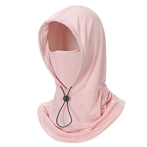 Écharpe de protection solaire en soie glacée Yueli, masque facial intégral pour le cyclisme et la pêche en extérieur, rose - Product Image 5