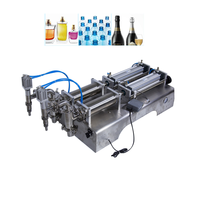 Machine de remplissage de boissons semi-automatique électrique à 2 têtes de remplissage avec pompe pour jus, aliments et boissons en verre, plastique, métal et canettes