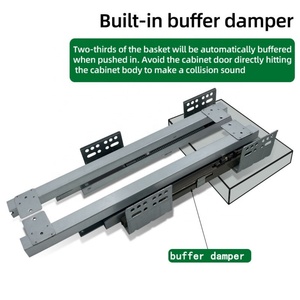 Modern 3 Fold Extension Soft Closing Kitchen <b>Drawer</b> Side Mounted Wire Basket <b>Slides</b> - Product Image 3