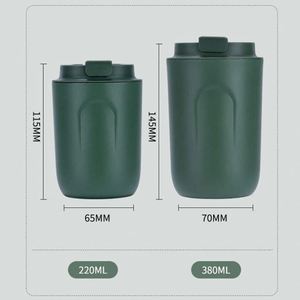 Tasse à café isotherme élégante en acier inoxydable 220ML/380ML avec couvercle réutilisable – Cadeau idéal – Meilleures ventes - Product Image 2