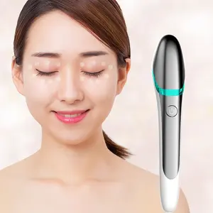 Venta caliente producto de belleza para la salud cuidado de los ojos removedor de arrugas Mini masajeador de ojos varita eléctrica Ems vibración calefacción pluma de masaje de ojos