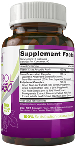 Fabricante de Suplementos de Resveratrol al por Mayor, 1450 mg para Apoyo Antioxidante y Envejecimiento Saludable, 180 Cápsulas de Resveratrol - Product Image 4
