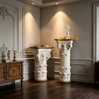 Table console en bois de style européen antique rustique, base sculptée, écologique, durable, pour salon, hôtel, appartement, chambre à coucher