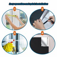 Matériau occultant temporaire 100%, rideaux occultants sur stores sans perçage faciles à coller sur les fenêtres pour le loft de la chambre à coucher