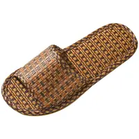 2023 Summer Chinese Style Bamboo Rattan Straw Mats Linen Slippers for Men  and Women Indoor Slip-Proof Sandals Home Shoes