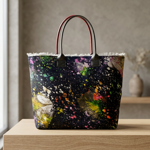 Petit sac à main noir élégant pour femme, broderie riche, fermeture ouverte, doublure en cuir PVC imperméable, motif pierre, logo personnalisé pour usage quotidien - Product Image 4