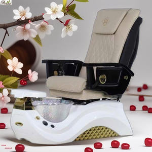 Foshan Fournisseur <span class=keywords><strong>Pronne</strong></span> Fancy Comfy Brown Chaise de pédicure européenne avec bain de pieds - Product Image 2