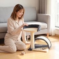 Arbre à chat moderne et minimaliste en bois massif, tour d'escalade pour chats d'intérieur, décoration d'intérieur, vente en gros