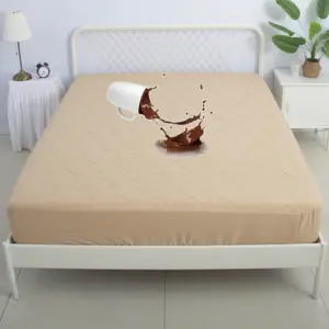 White Microfiber Quilted Non Slip Elastic Water Proof Bed Bug Mattress Cover Bedroom Woven OEM 100% Polyester 40 Adults Plain