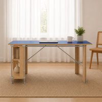 Bureau blanc Ocean, bureau d'étude, bureau informatique, table de salle à manger longue style Bauhaus, sur mesure