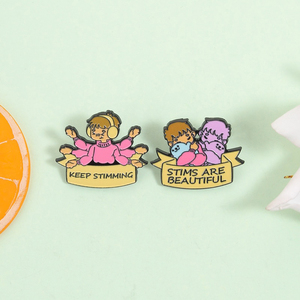 Broches émaillées imprimées UV 'Keep Swimming', magnifiques broches de neurodiversité, badges de revers, bijoux en gros - Product Image 2