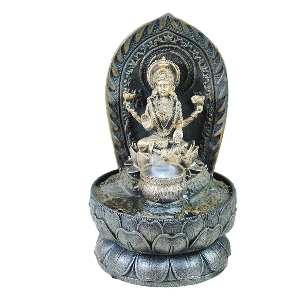 ポリレジンヒンドゥー教の神アイドルインドの神の噴水ガネーシュの噴水ラクシュミの噴水