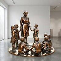 Statue d'art artisanale en bronze moulé à la cire perdue pour la décoration de maisons et de bureaux de luxe, sculpture de jardin en bronze