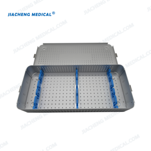 JIACHENG medis 450mm * 200mm * 70mm paduan Aluminium pemeliharaan elektroskop instrumen desinfeksi kotak sterilisasi rumah sakit - Product Image 2