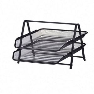 Metal 2 Tier Mesh Paper <b>Files</b> Office Table Desk <b>Organizer</b> Hot Sale - Product Image 1