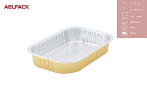 Boîte jetable en <span class=keywords><strong>aluminium</strong></span> de 320ML avec couvercle étanche <span class=keywords><strong>pour</strong></span> emballage de plats cuisinés emballage de ragoûts emballage d'aliments surgelés - Product Image 5