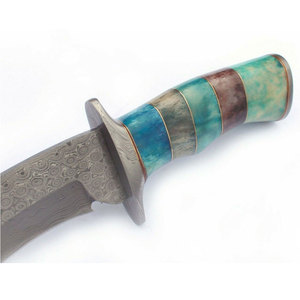 Cuchillo de Caza y Supervivencia de Acero de Damasco con Mango de Madera de Olivo, Precio Económico al por Mayor, para Camping, Pesca y Caza - Product Image 4