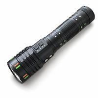 Senter Laser Tahan Air USB Isi Ulang G420Y, Dapat Diperbesar, Taktis, 1000+ Lumen, Jangkauan Jauh, Lampu Samping Multi Warna, Aluminium