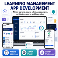 Solutions d'applications de gestion de la formation et de l'apprentissage personnalisées pour entreprises, compatibles iOS et Android, avec gestion des cours et apprentissage des employés LionCreate