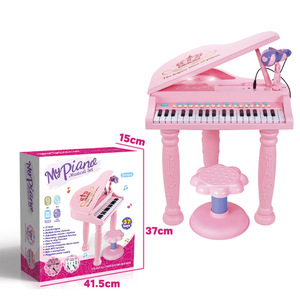 Piano électronique en plastique 25 touches avec microphone, fonctionne sur piles, jouet musical éducatif pour enfants - Product Image 2