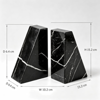 Marbre noir Nero Marquina de luxe à surface rainurée. Porte-livres en pierre naturelle géométrique moderne pour hôtel, bureau, maison