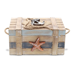 Global Neptune hecho a mano 6,5 pulgadas joyero de madera náutico playa hogar decorativo baratija caja estrella de mar barco <span class=keywords><strong>ancla</strong></span> con bisagras - Product Image 2