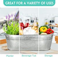Pots de fleurs en métal avec poignée Jardinière en fer classique en forme de seau Seaux ovales en métal pour décoration de maison de ferme rustique