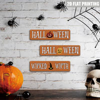 Böse Hexe mit Hexenhut Halloween Orange Metallschild