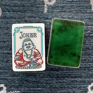 Juego de Mahjong Personalizado de Cuatro Capas de Alta Gama, Fichas de Mahjong con Gemas de Esmeralda, Juego de Mahjong Americano de 160 Fichas, Ideal para Regalo - Product Image 6