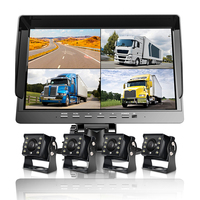 Système de caméra de recul avant et arrière pour camion avec vision nocturne LED, enregistrement DVR, kit moniteur 4 canaux 10,1 pouces pour autobus scolaire et remorque