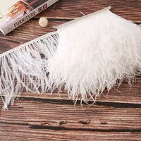 Çin toptan beyaz tüy süslemeleri Fringe ücretsiz örnek özelleştirilmiş devekuşu tüy Trim beyaz
