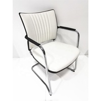 Chaise de visiteur en cuir personnalisée OEM avec structure cantilever chromée, siège rembourré et accoudoirs fixes pour cabinet d'avocats, hôpital, école, clinique