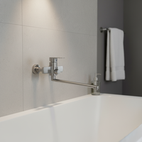 Mitigeur de douche thermostatique à long col pour hôtel, en acier inoxydable 304