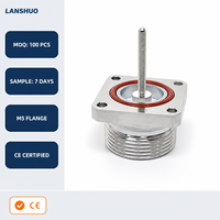 Connecteur RF à prise femelle DIN 7/16 avec filetage M5, longueur 38 mm, contact en cuivre, boîtier en laiton, IP64, 12V 12A, fourni par l'usine