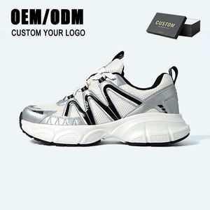 OEM Men's Low Top White Sneaker Silver Dad <strong>Shoe</strong> Comfortable Casual <strong>Shoes</strong> for Men - Product Image 1