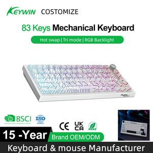 Clavier mécanique sans fil tri-mode RTS à montage Gasket, Hot-swap, touches PBT/ABS Double Shot, RVB, touches latérales, clavier de jeu avec bouton rotatif - Product Image 1
