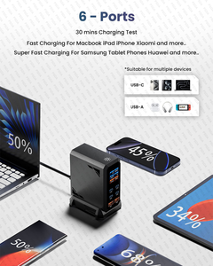 Station de charge rapide GaN 240W 660W 6 en 1 140W PD3.1 USB Type C PD QC3.0 PPS Chargeur de bureau pour MacBook iPhone 17 <span class=keywords><strong>Samsung</strong></span> - Product Image 5