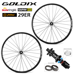 Juego de Ruedas GOLDIX de <span class=keywords><strong>29</strong></span> Pulgadas SUNRINGLE DU30/35, Nuevos Mazos de 310 Ratchet, Radios SAPIM, 28H, Hechos a Mano, para <span class=keywords><strong>Bicicleta</strong></span> de Montaña XC con Frenos de Disco - Product Image 2