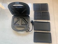 Mini gaufrier détachable 3 en 1, machine à Sandwich antiadhésif avec poignée Cool Touch, appareil à beignets/beignets