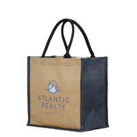 Sur mesure pour Velcro Jute lin sac bicolore épissé imprimé fourre-tout sac à provisions lettre couleur-imprimé cadeau personnalisation 25